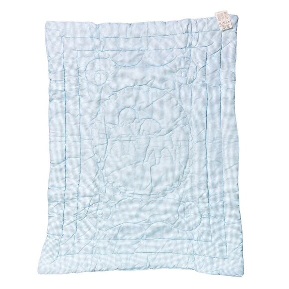 Vintage Baby Blanket Set  Kozee Komfort Crib Quilt Cover Pillow Blue White - Picture 3 of 7